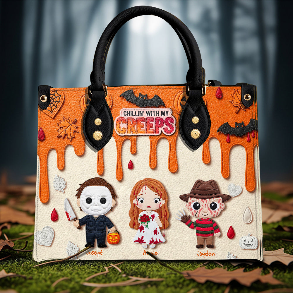 Cute Halloween Creep Leather Bag - Personalized Gift For Mom & Grandma 02QHLU200825-Homacus