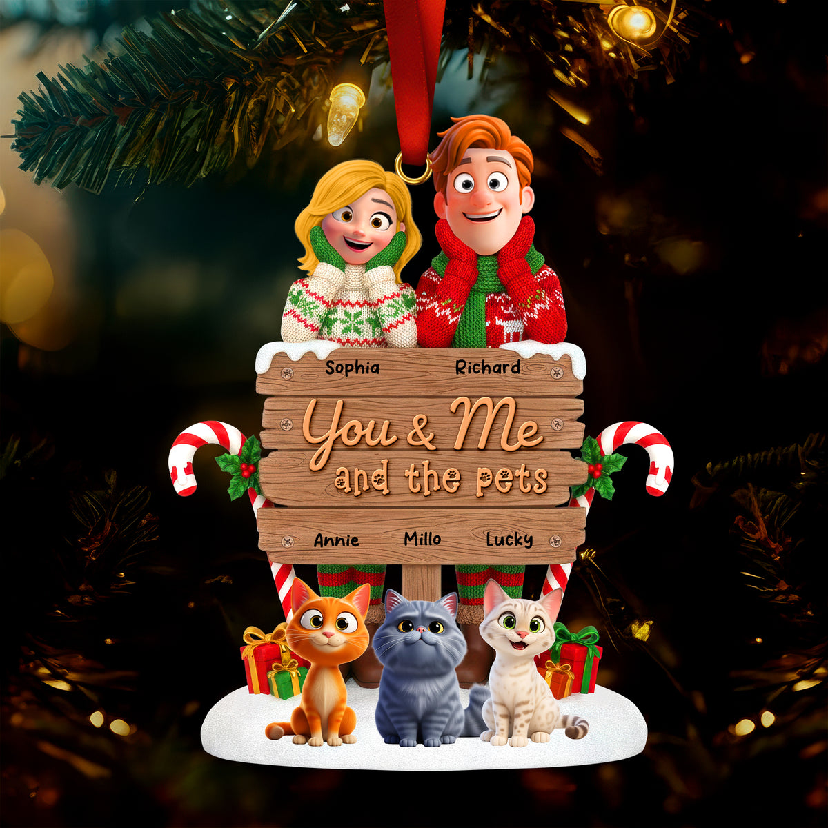 You & Me Acrylic Ornament - Personalized Gifts For Pet Lovers 01toqn231025-Homacus