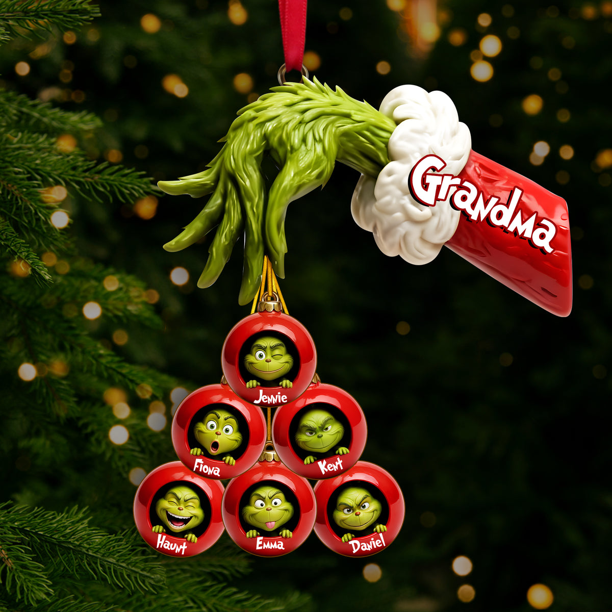 Green Monster Family Ornament - Personalized Gifts For Family Christmas Ornament 05QHLU170925-Homacus