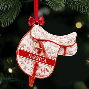 Equestrian Saddle Ornament - Personalized Christmas Gift For Horse Riding Lovers 03PGLU221025-Homacus