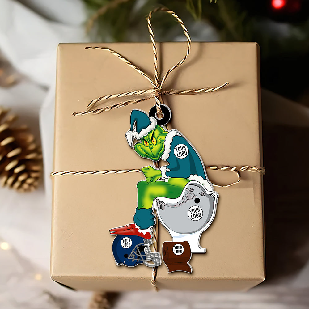 Football Player Ornaments - Green Monster - Custom Team Logo Gifts For Football Lovers-Homacus