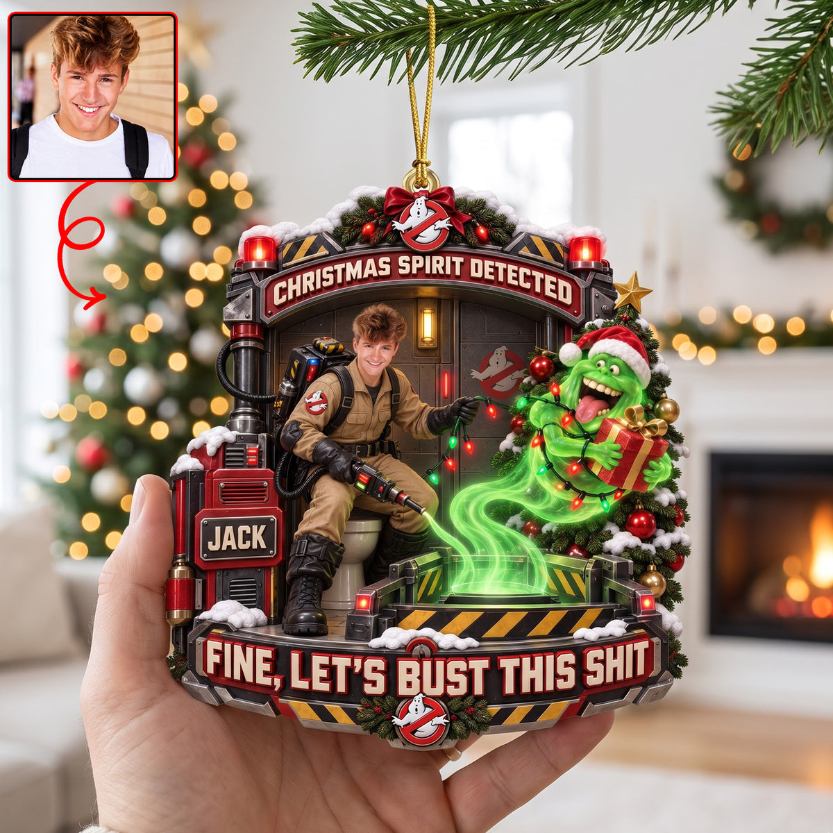 Custom Photo Spirit Detector Christmas Ornament - Personalized Gifts For Christmas 01haqn120926