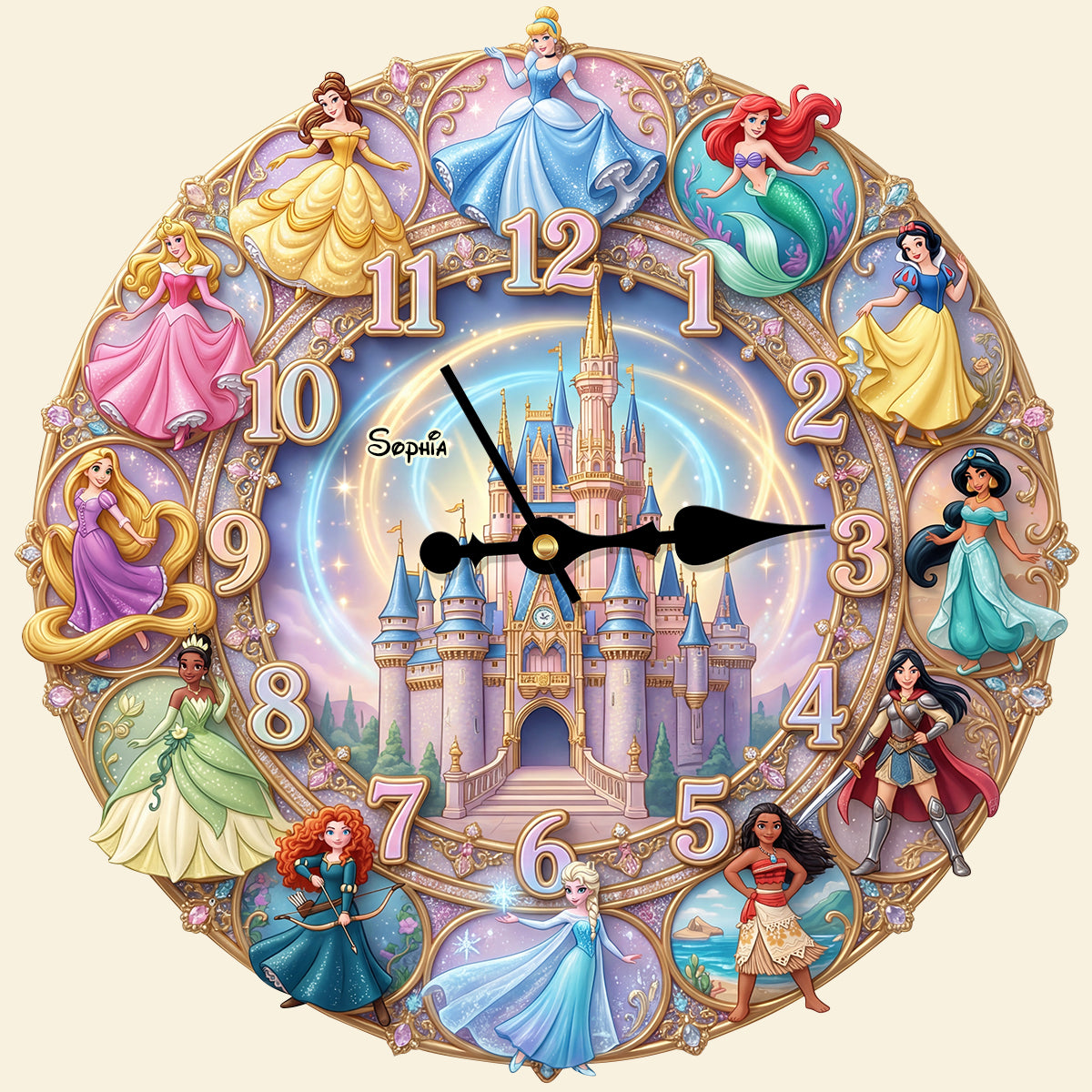 Personalized Gifts For Princess Fans Acrylic Hanging Wall Clock 04NATN310326-Homacus
