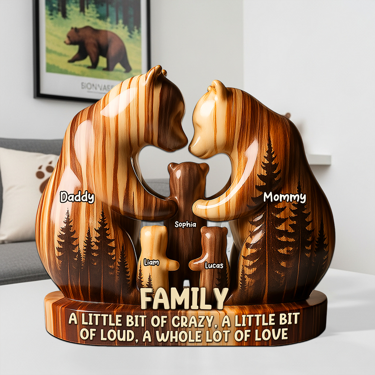 Personalized Gifts For Bear Family Acrylic Plaque 03TGPU180625-Homacus