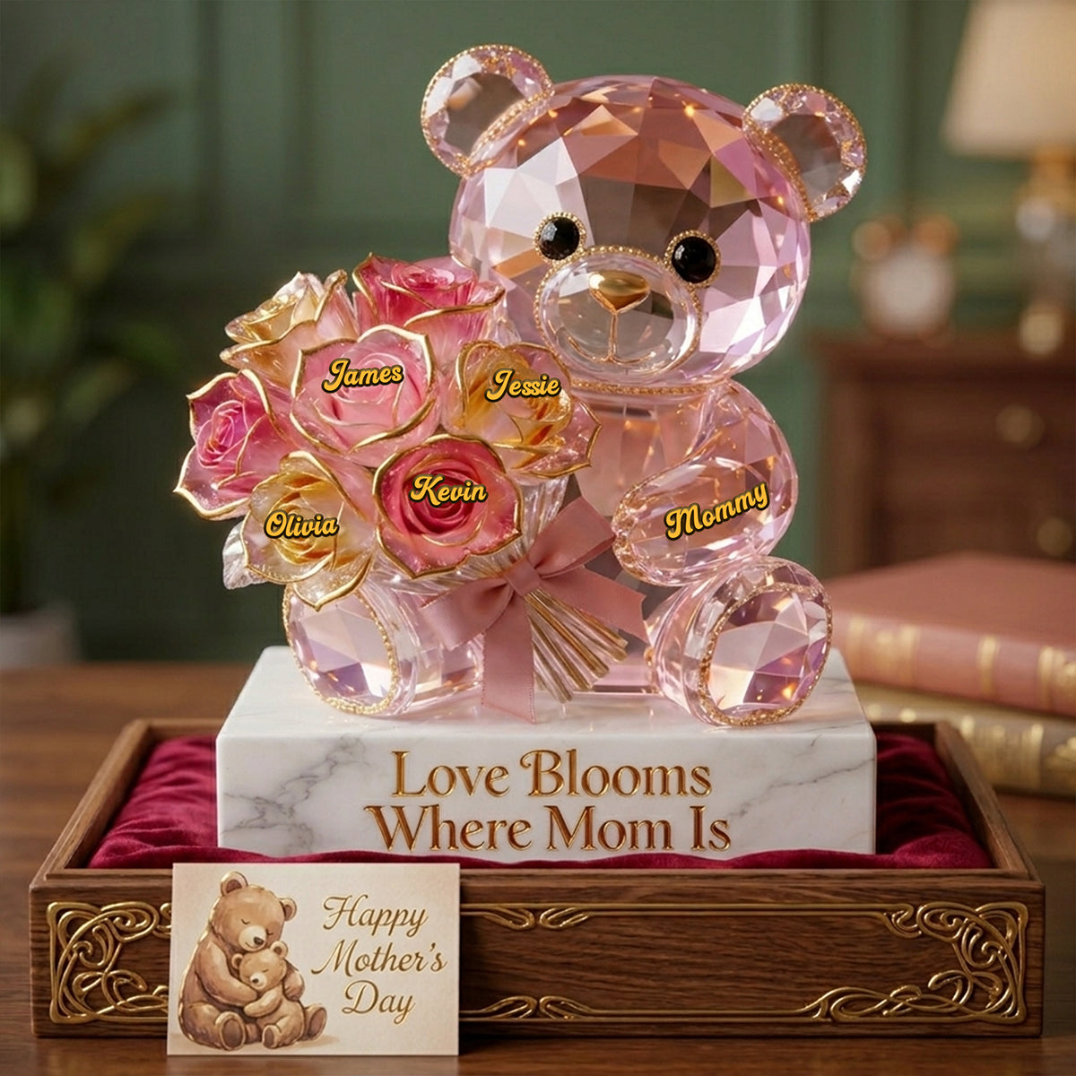 Mom Bear Acrylic Plaque - Personalized Gifts For Mother 04pgta300326