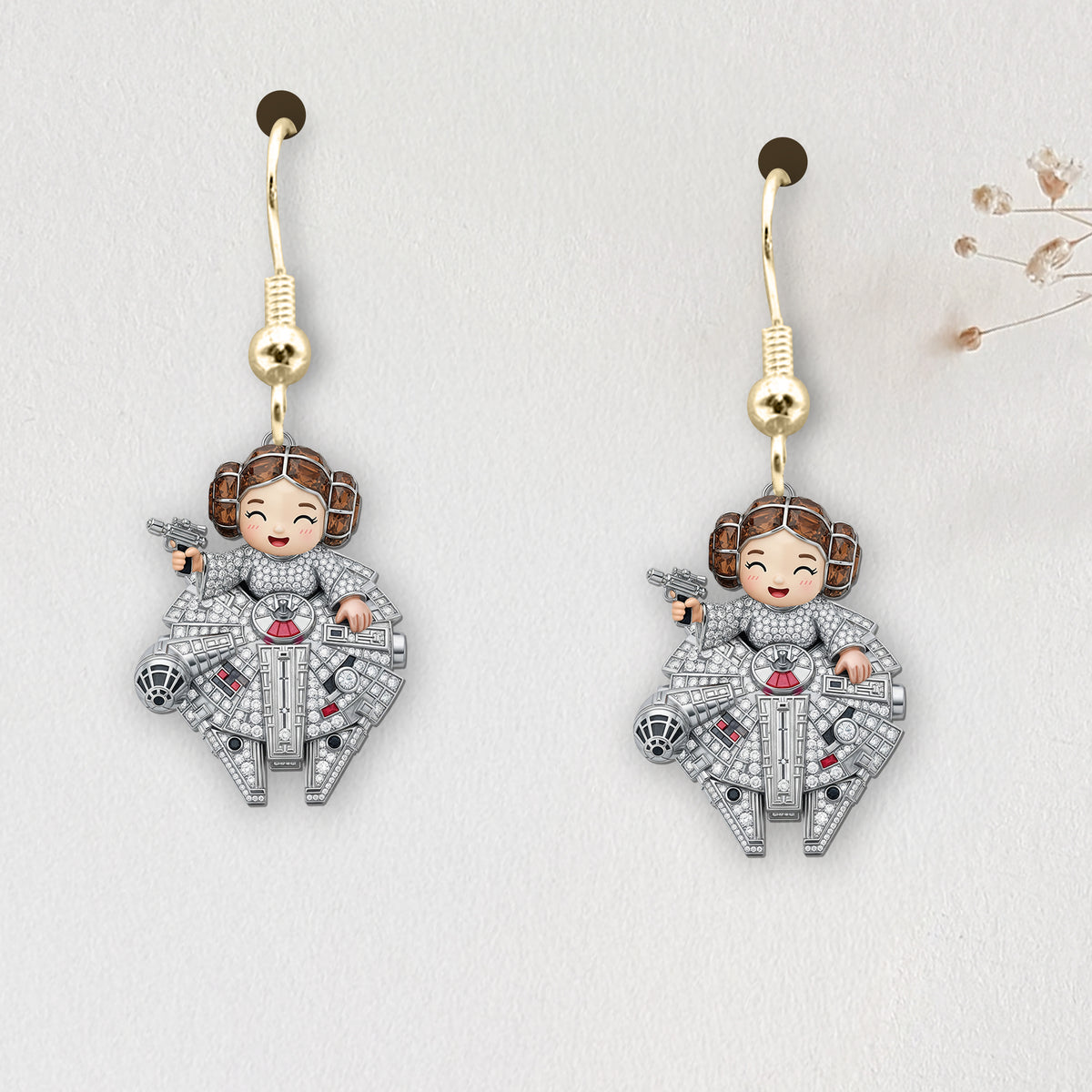 Funny Hanging Galactic Characters Earrings - Personalized Gifts For Movie Fans 05QHDT110725-Homacus