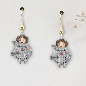 Funny Hanging Galactic Characters Earrings - Personalized Gifts For Movie Fans 05QHDT110725-Homacus