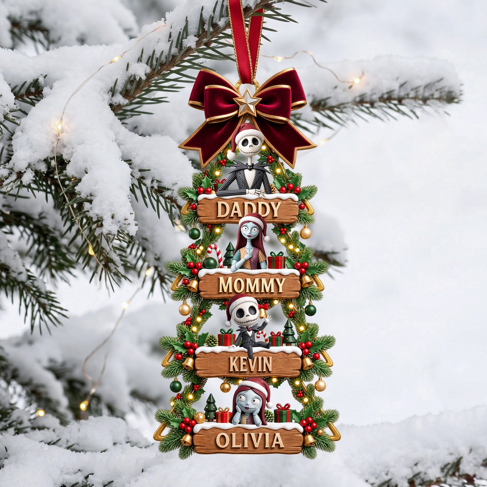 Spooky Family Christmas Ornament - Personalized Gifts For Family 02PATA230926-Homacus