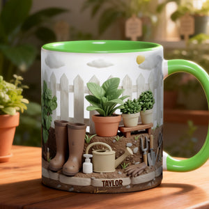 Gardening Scene Accent Mug – Personalized Gifts For Garden Lovers 03kilu080126-Homacus