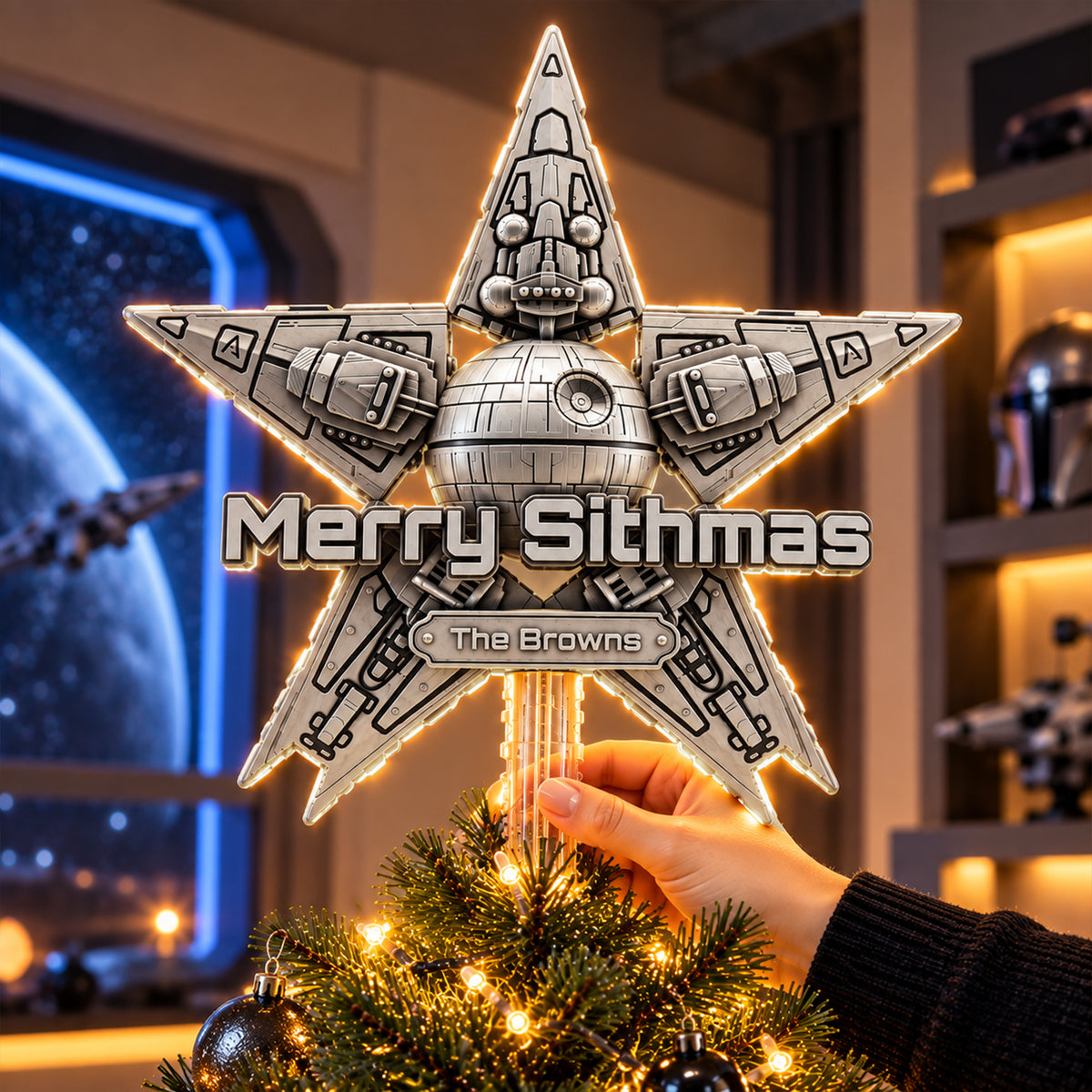 Cosmic Acrylic Christmas Tree Topper - Personalized Gifts 08HULU011026