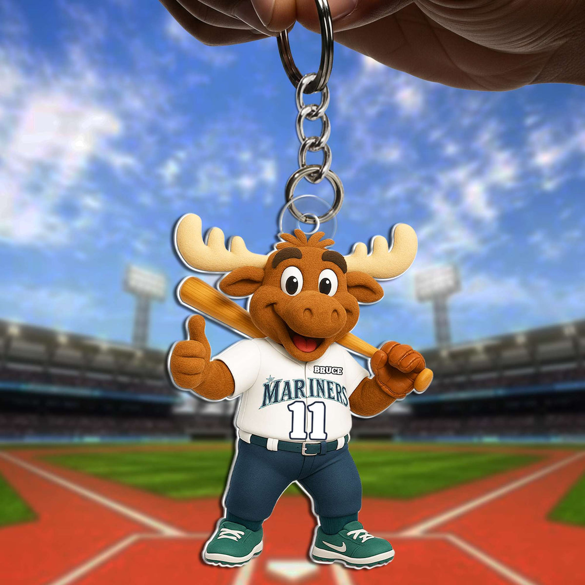 Cute Mascot Baseball Acrylic Keychain - Personalized Gifts For Baseball Lovers 04OHLU070725-Homacus