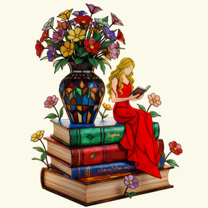 Floral Storytime Book Stack Light Box- Personalized Gift For Book Lovers 04NATN211125-Homacus