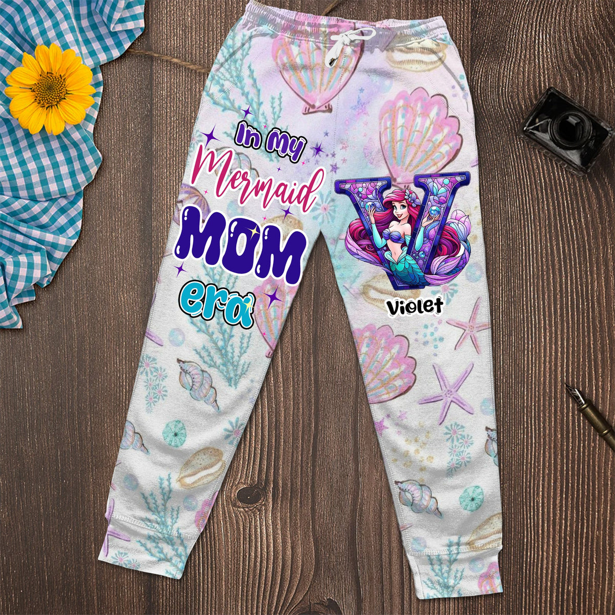 Personalized Gifts For Moms Sweatpants Mermaid Alphabet Letter 03XQLU130225-Homacus