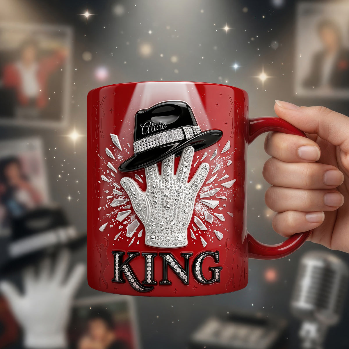 King Style Glitter Glove Mug - Personalized Gifts For Music Lovers 01NADH040526-Homacus