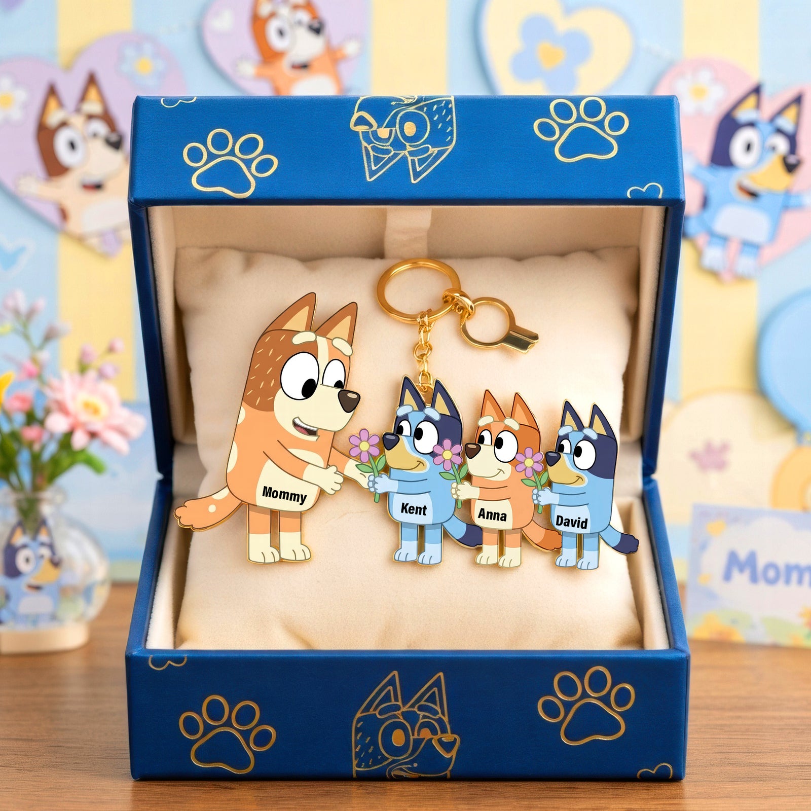 Lovely Mommy & Little Ones Keychain - Personalized Gift For Mom 01OHQN160326-Homacus