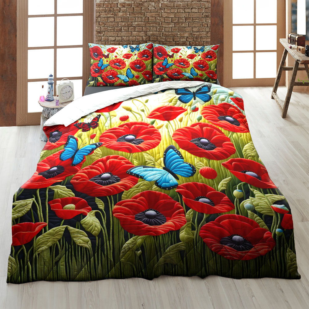 Gifts For Poppy Lover Quilt Bed Set Poppy Flowers 05HUMH200125-Homacus