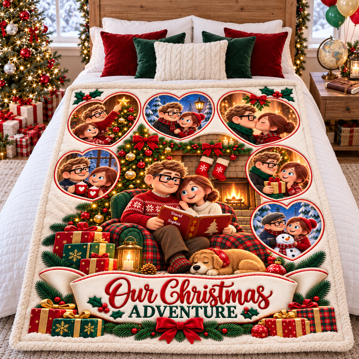 Our Christmas Adventure Blanket - Personalized Gifts For Couple 02toqn131026-Homacus