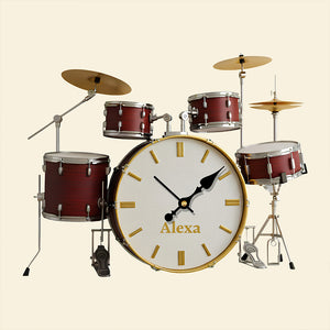 Drum Set Wall Clock Personalized Gifts For Music Lovers 05KIDT251225-Homacus