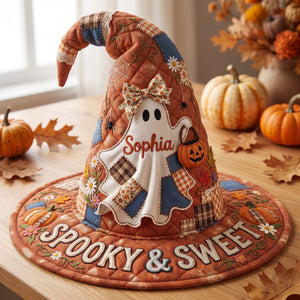 Spooky & Sweet Boo Quilt Witch Hat - Personalized Gifts For Halloween 05toqn120826-Homacus