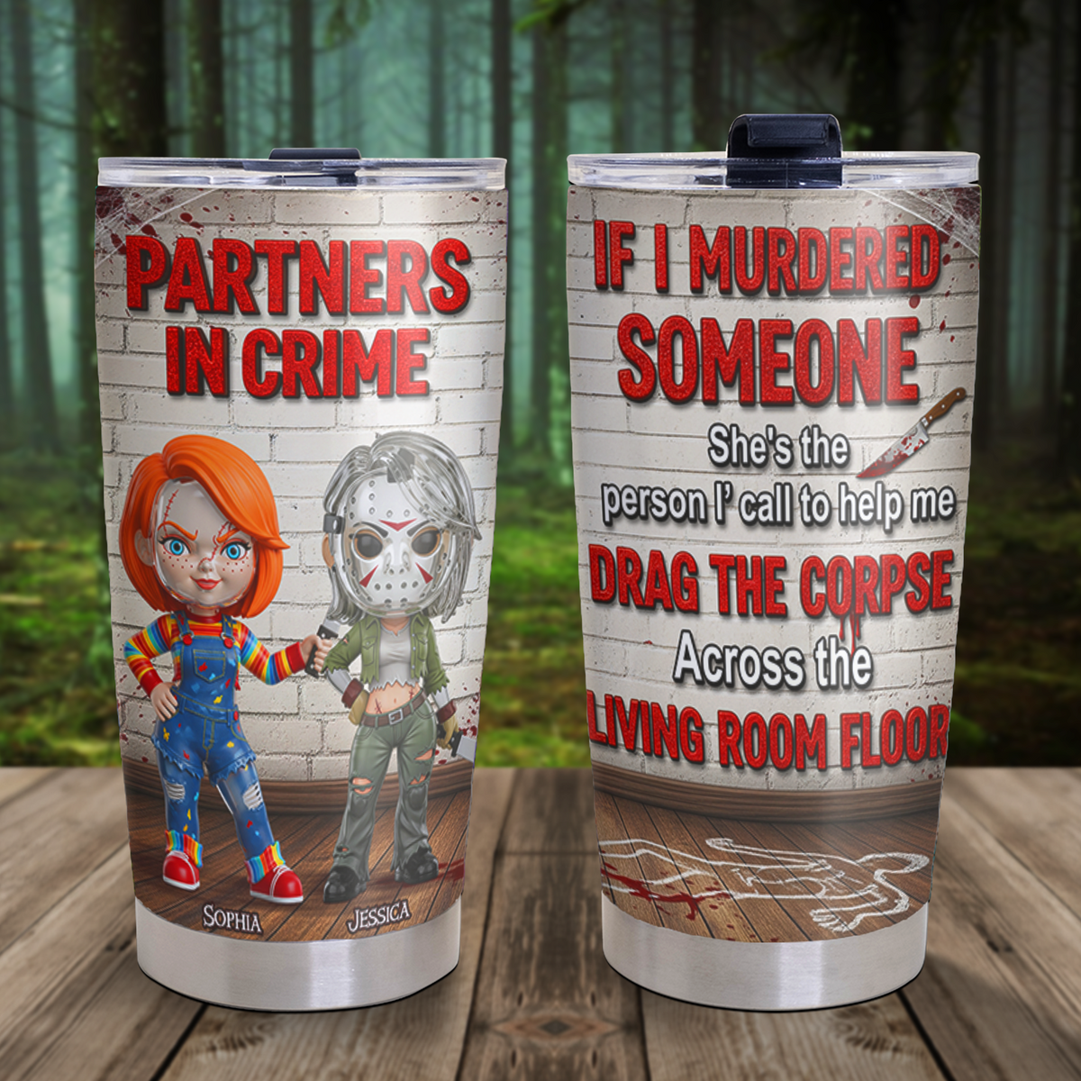 Horror Friends 20oz Tumbler - Personalized Gifts For Besties 03OHPU100725-Homacus