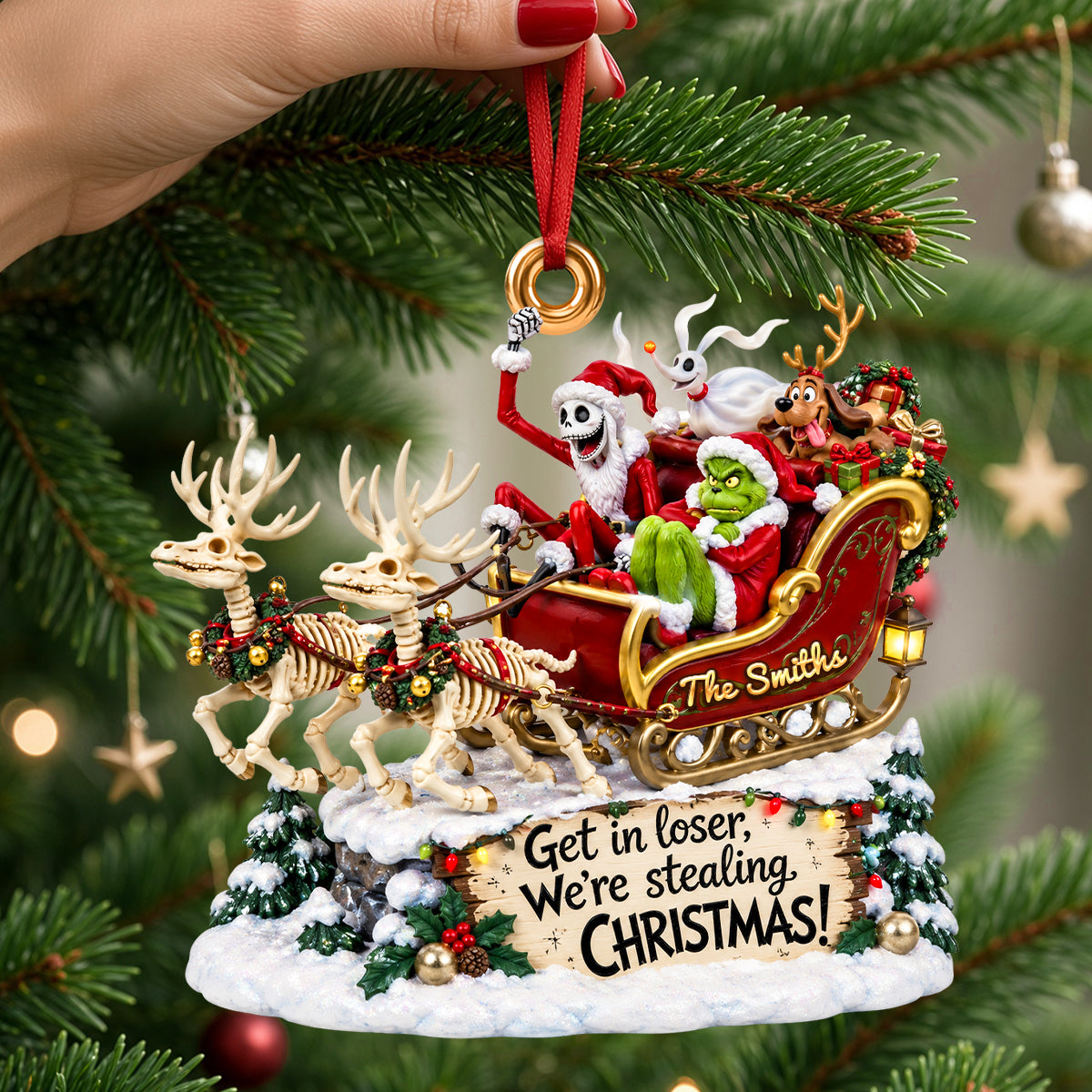 Mischief Crew On A Sleigh Ornament - Personalized Christmas Gifts 01NADH191026-Homacus