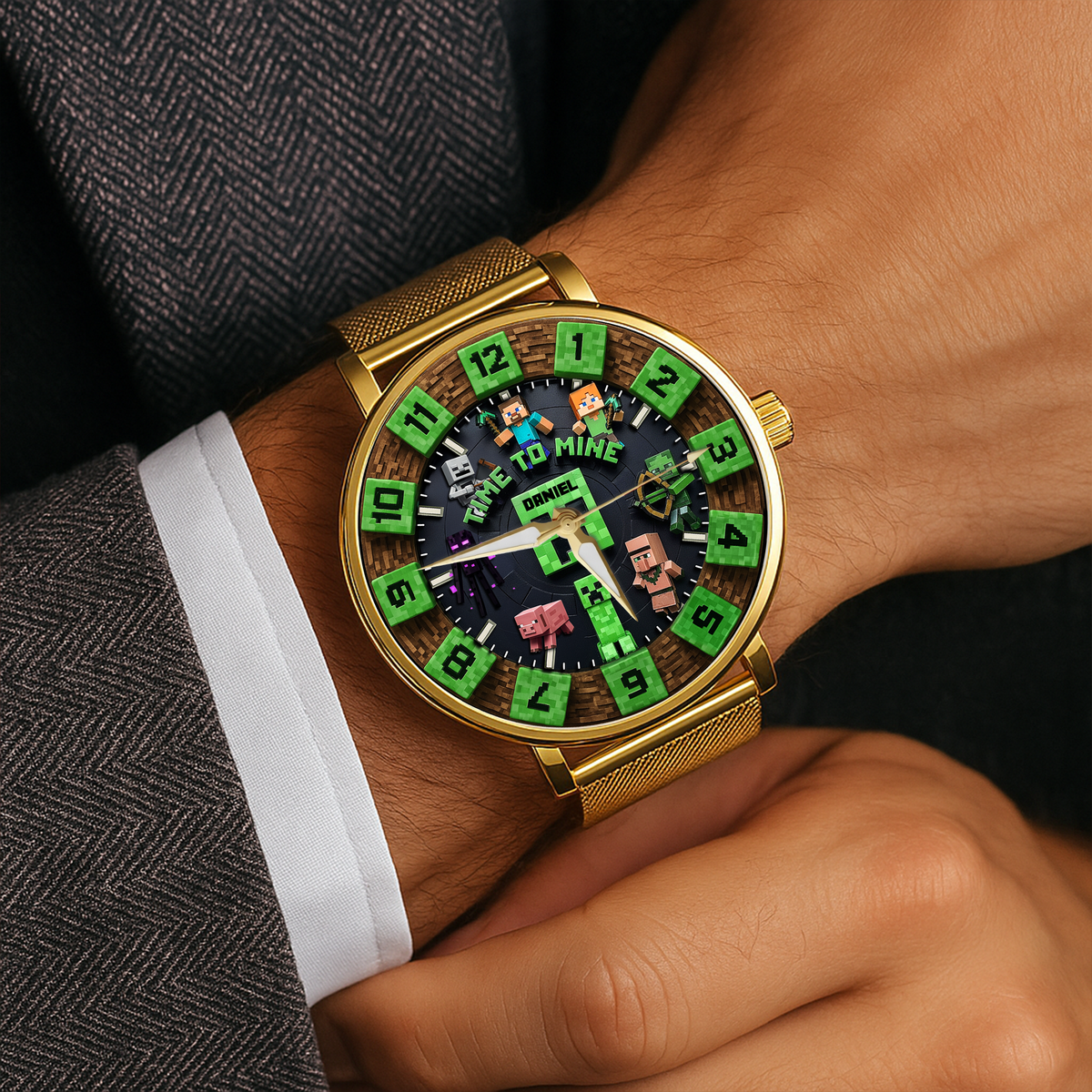 Fun Sandbox Game Mesh Straps Watch - Personalized Christmas Gifts For Game Lovers 05QHLU280725-Homacus