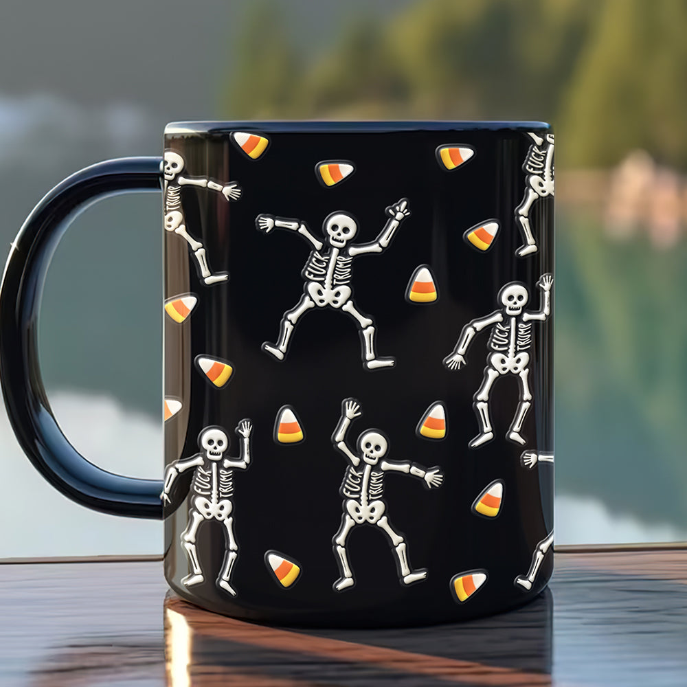 Slightly Subtle Halloween Skeleton Black Mug 03qhqn230825-Homacus