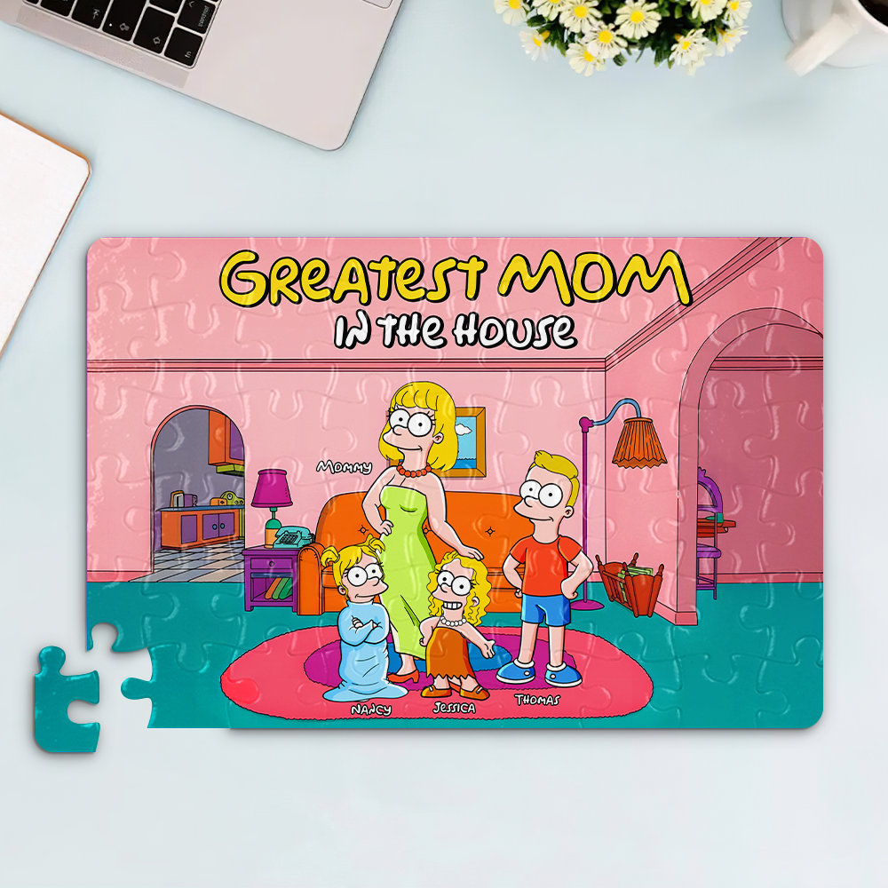 Greatest Cartoon Mom Jigsaw Puzzle - Personalized Gifts For Mom 04TOPU080425PA-Homacus