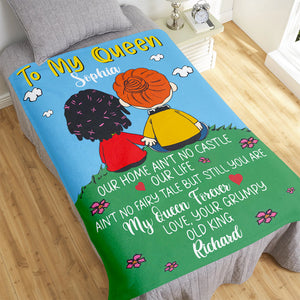 Personalized Gift For Couple Blanket Cartoon Characters 03TOQN021224HG-Homacus