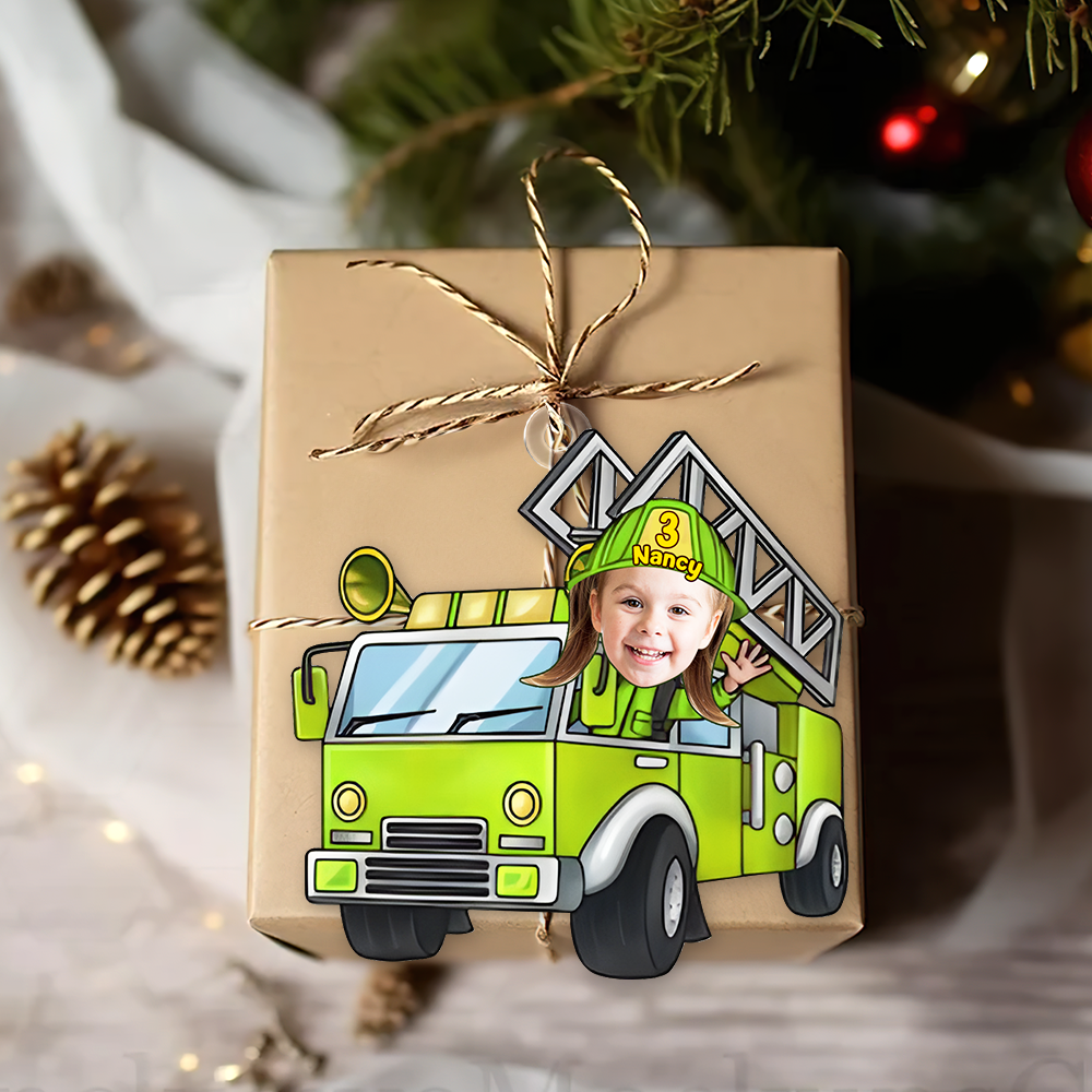 Custom Photo Funny Gifts For Kid Christmas Firefighter Ornament 01xqpu191124-Homacus