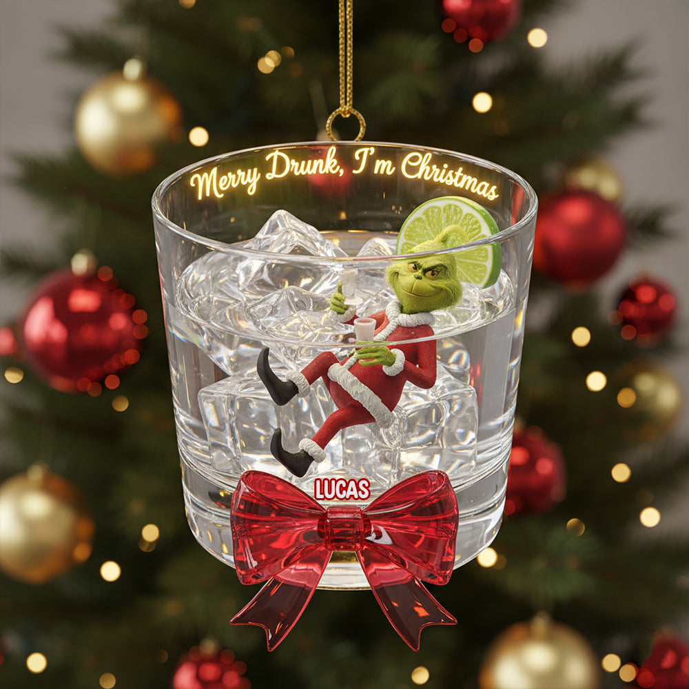 Personalized Funny Gifts For Drinking Lovers Christmas Ornament Merry Drunk - I'm Christmas 04pgtn071025-Homacus