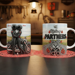Biker Couple Coffee Mug - Personalized Gifts For Couple Coffee Mug 04NATA230126-Homacus