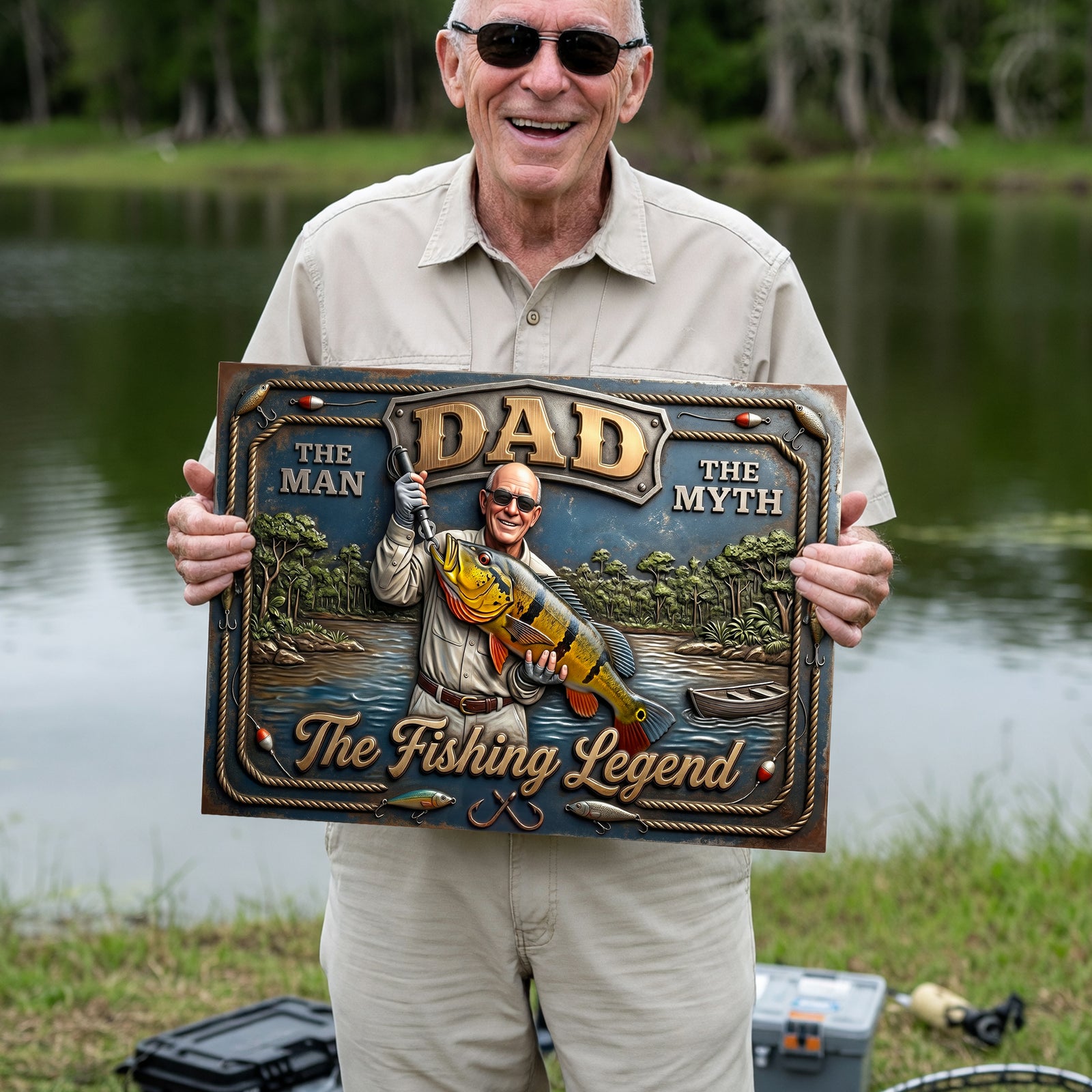 Custom Photo Fishing Dad Print Metal Sign - Personalized Gifts For Dad 06huqn040526