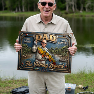 Custom Photo Fishing Dad Print Metal Sign - Personalized Gifts For Dad 06huqn040526-Homacus