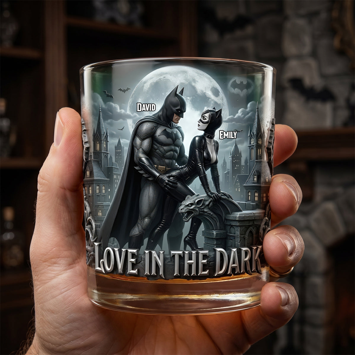 Love In The Dark Round Glass - Personalized Gifts For Couple 03tydh090626-Homacus