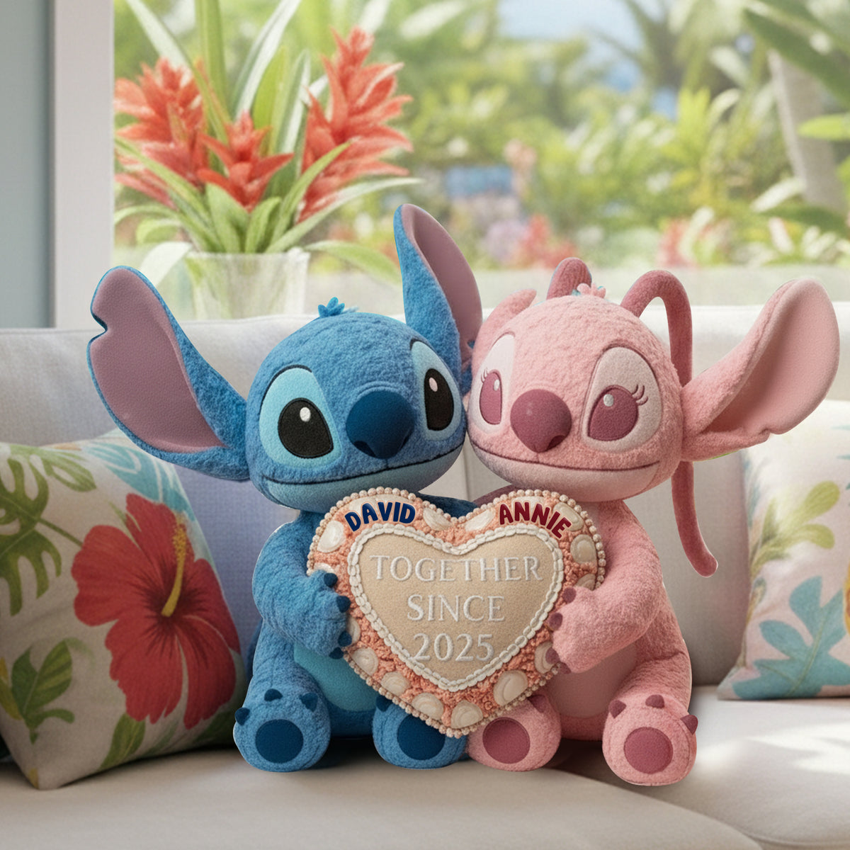 Lovely Couple Custom Shaped Pillow - Personalized Gifts For Couples 02TOLU081125-Homacus