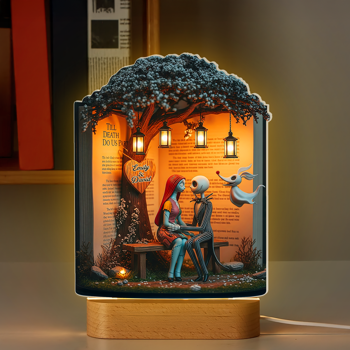 Horror Couple Led light With Oval Base - Personalized Gifts For Halloween 04PAPU160725-Homacus