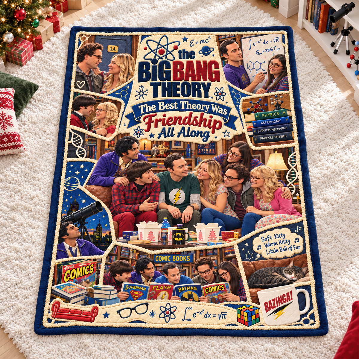 Science & Sitcom Friends Christmas Blanket - Personalized Gifts For TV Show Lovers 06TTQN081026-Homacus