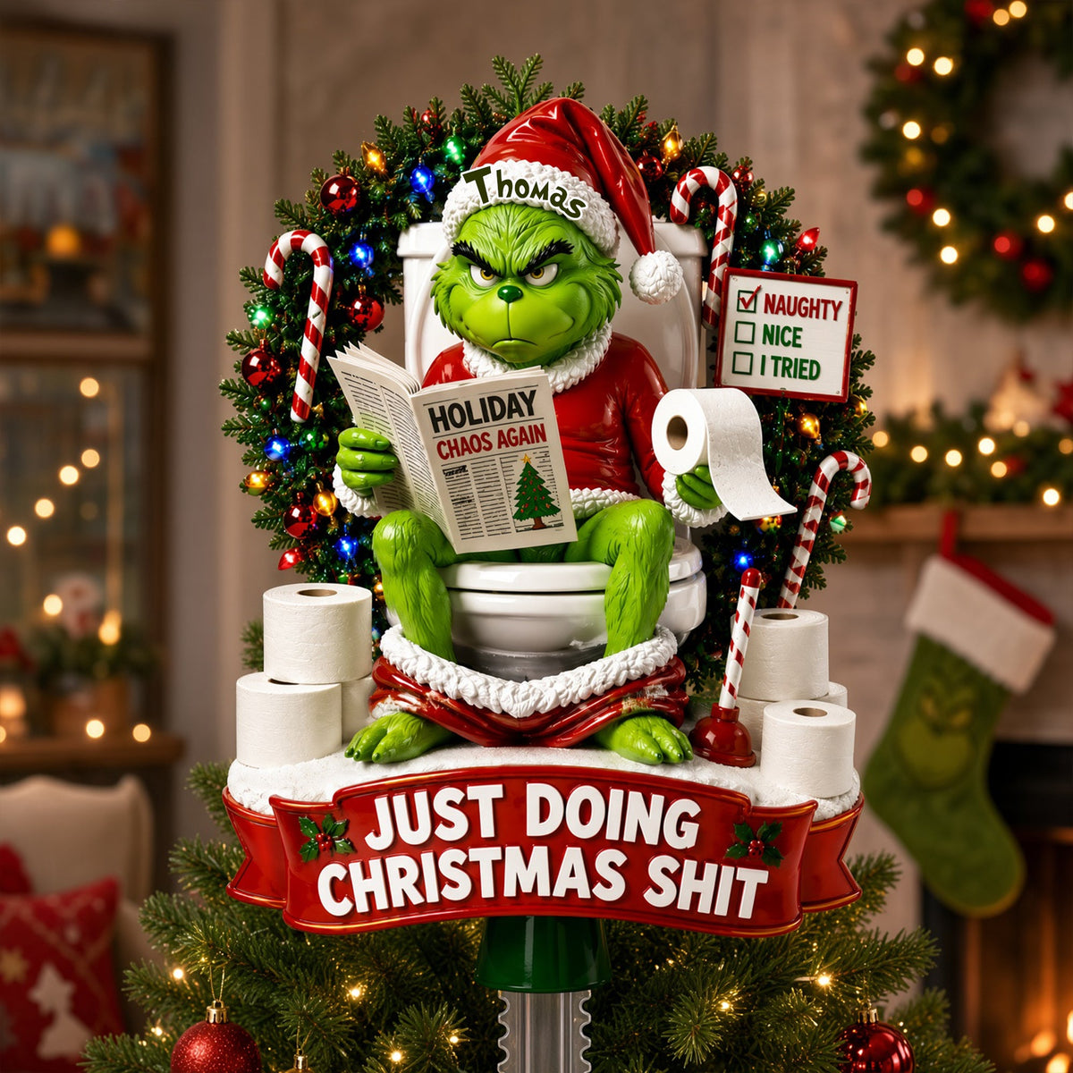 Christmas Monster Tree Topper - Personalized Gifts For Christmas Acrylic Tree Topper 06TYLU310826