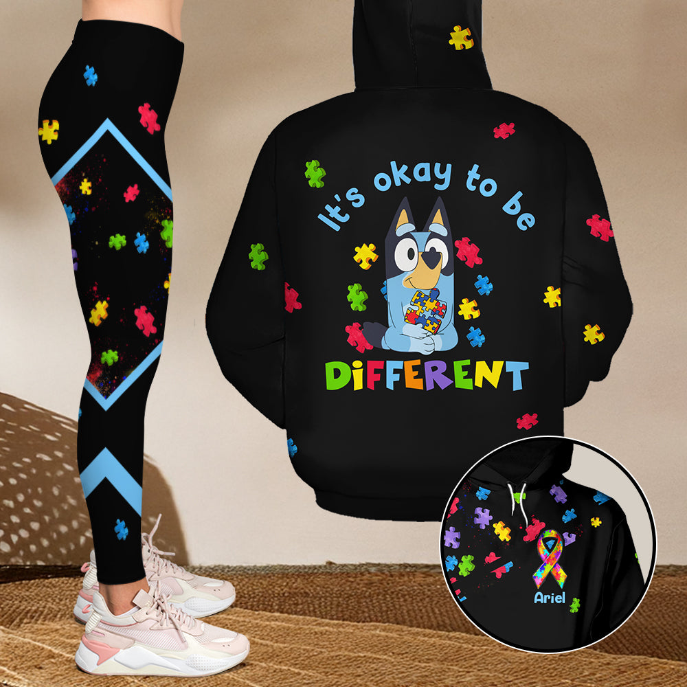 Personalized Gifts For Autism Awareness Set Hoodie & Leggings - It't Okay To Be Different 01TOLU110325-Homacus