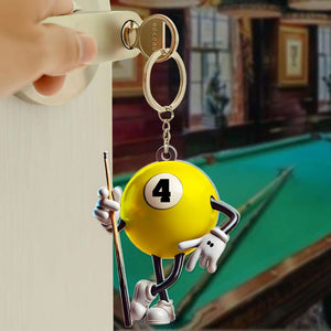 Personalized Gift For Friends Acrylic Keychain Billiard Balls 04OHLU161224-Homacus