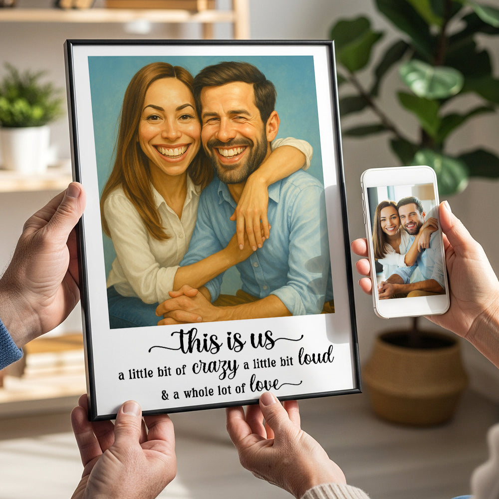 Custom Photo Christmas Gifts For Couple Caricature Canvas Print 04pgtn310725-Homacus