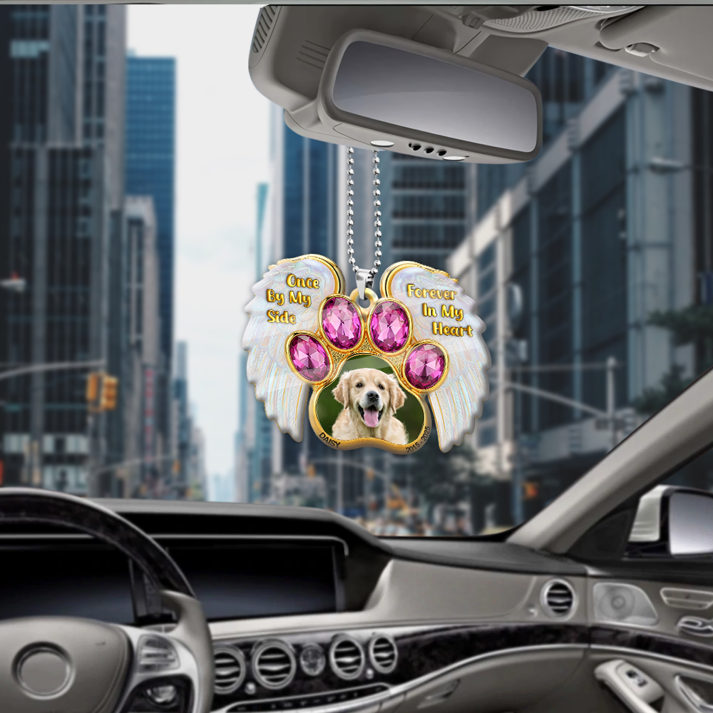 Memorial Heaven Dog Car Ornament Custom Photo Gifts For Dog Lovers 02NALU300625-Homacus