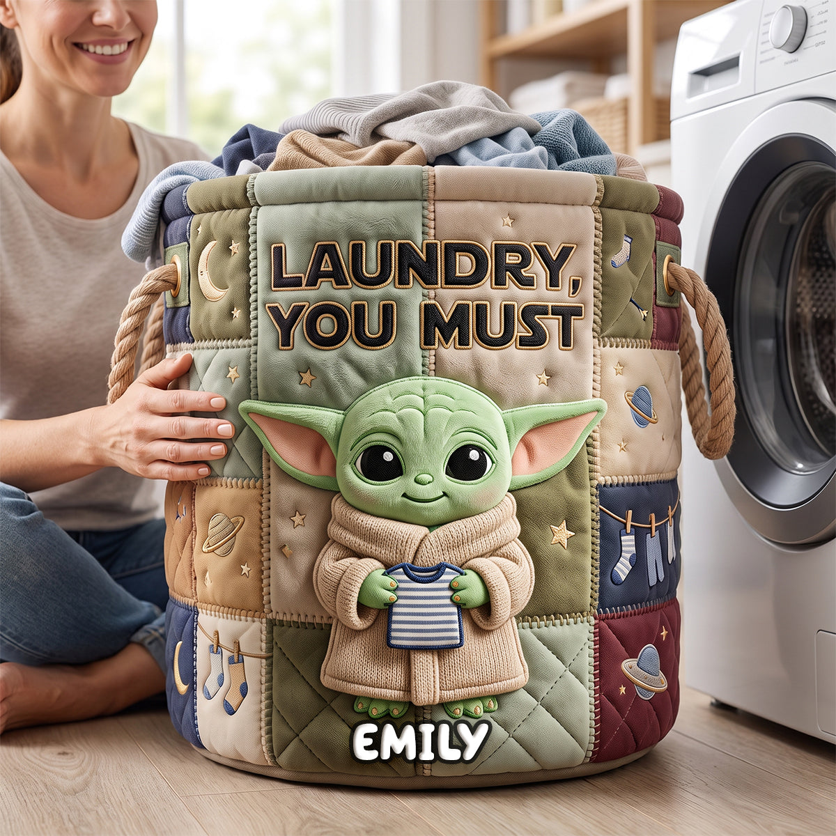Cute Alien Quilted Laundry Basket - Personalized Gifts 07nadh080726-Homacus