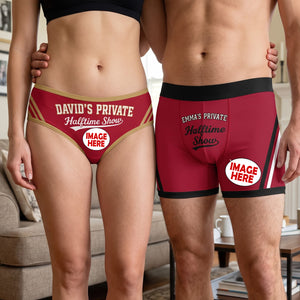 Matching Game Day Couple Men & Women Boxer Briefs - Personalized Gift For Sporty Couples 03HUTN120926-Homacus