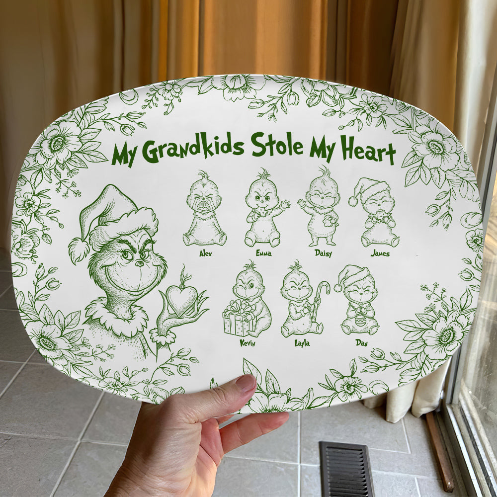 Grandma Green Monster Resign Plate - Personalized Gifts For Christmas Grandma Plate 02PGTA200925-Homacus