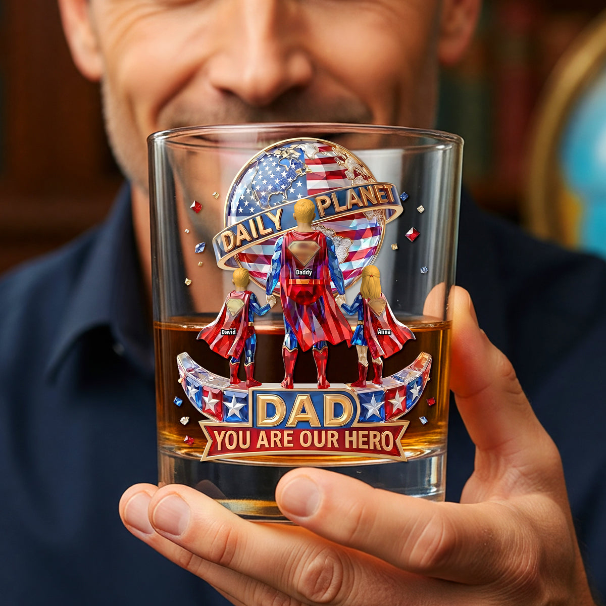 Fearless Guardian Dad and Kids Drinking Glass - Personalized Gifts For Dads 05tyqn250526