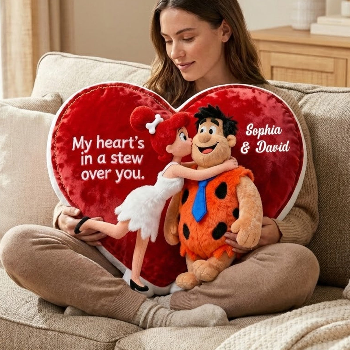 Lovely Couple Custom Shaped Pillow - Personalized Gifts For Couple 05ohtn050126-Homacus