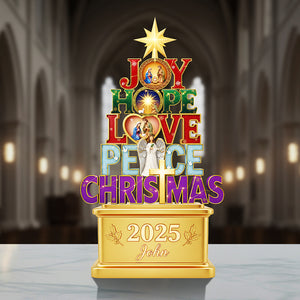 Joy Hope Love Peace Christmas Acrylic Plaque Personalized Gifts for Christians 01HYTA111025-Homacus