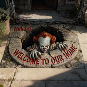 Welcome To Our Home Shaped Doormat - Personalized Gift For Horror Lovers 07TGLU280126-Homacus
